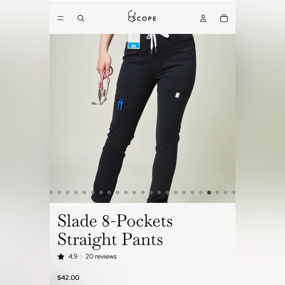 SCOPE Black Scrub Pants - Picture 4 of 5